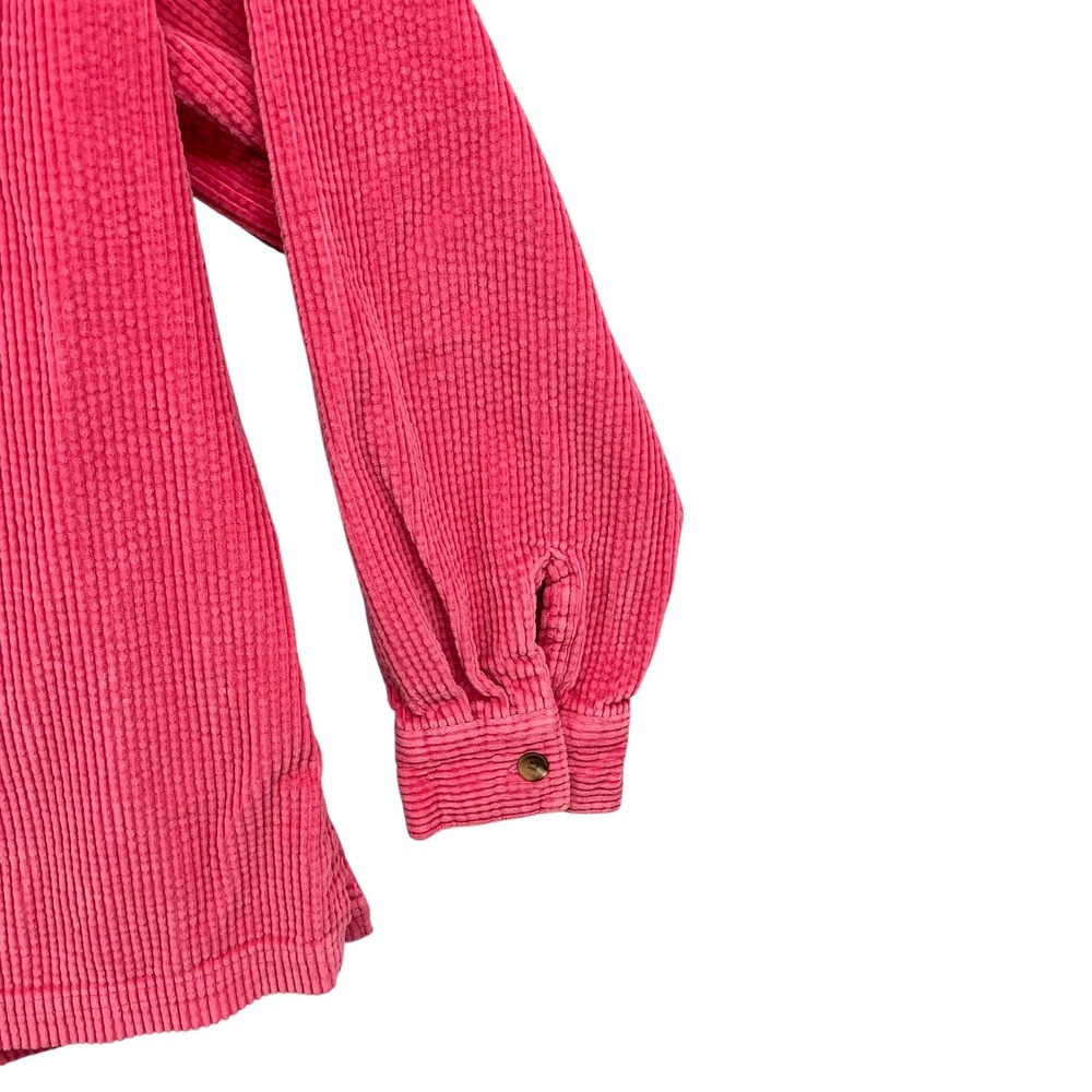 LL Bean Pink Corduroy Shirt Womens Large Regular Wide Wale Cotton Button Down L - Picture 8 of 9
